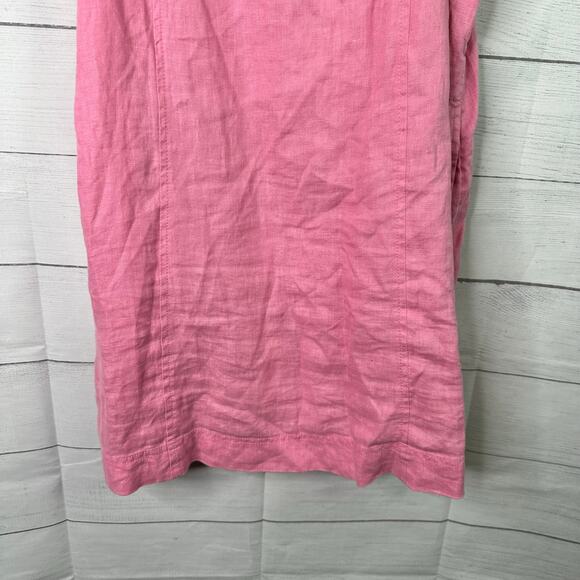 Madewell Womens size 6 Goldie Mini Dress in 100% Linen Retro Rose Square Neck - Picture 6 of 12